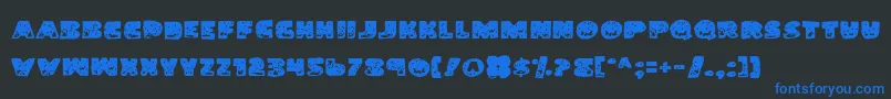 LandSharkGrunge-Schriftart – Blaue Schriften auf schwarzem Hintergrund