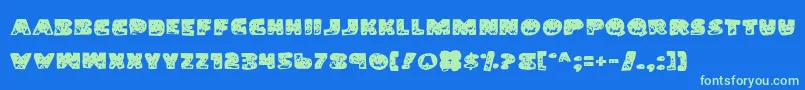 LandSharkGrunge Font – Green Fonts on Blue Background