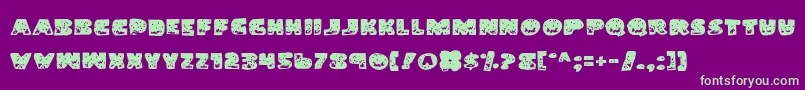 LandSharkGrunge Font – Green Fonts on Purple Background