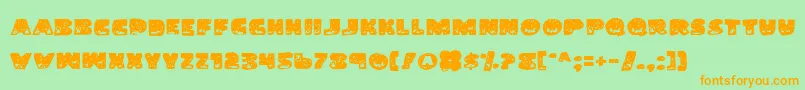 LandSharkGrunge-Schriftart – Orangefarbene Schriften auf grünem Hintergrund