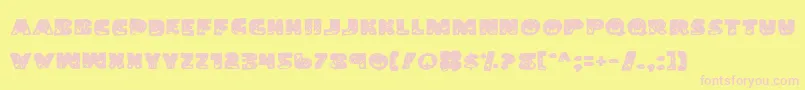 LandSharkGrunge Font – Pink Fonts on Yellow Background