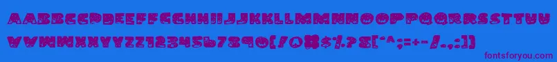 LandSharkGrunge Font – Purple Fonts on Blue Background