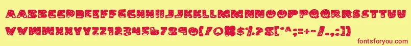 LandSharkGrunge Font – Red Fonts on Yellow Background