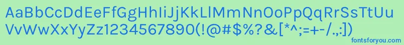 KarlaRegular Font – Blue Fonts on Green Background