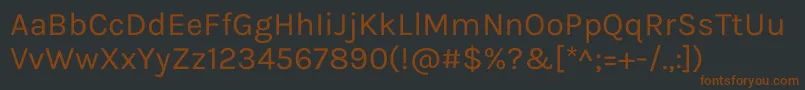 KarlaRegular Font – Brown Fonts on Black Background