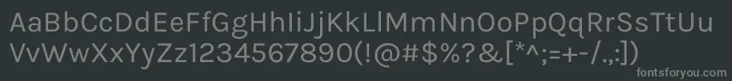 フォントKarlaRegular – 黒い背景に灰色の文字