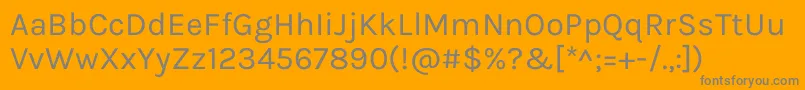 KarlaRegular Font – Gray Fonts on Orange Background