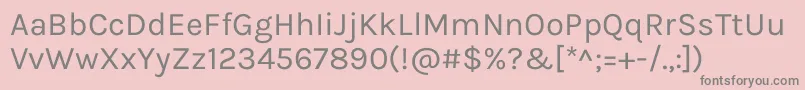 KarlaRegular-Schriftart – Graue Schriften auf rosa Hintergrund