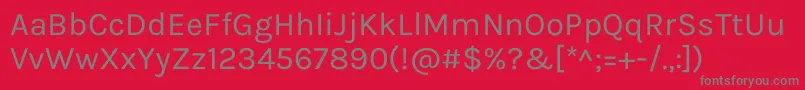 フォントKarlaRegular – 赤い背景に灰色の文字