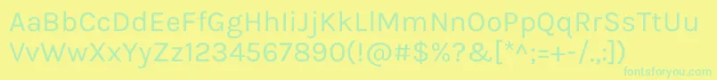 KarlaRegular Font – Green Fonts on Yellow Background