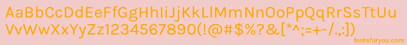 KarlaRegular Font – Orange Fonts on Pink Background