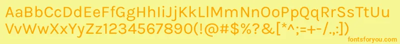 Czcionka KarlaRegular – pomarańczowe czcionki na żółtym tle