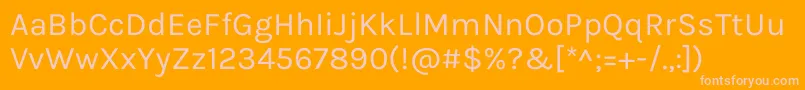 Police KarlaRegular – polices roses sur fond orange