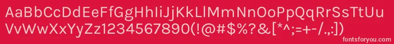 フォントKarlaRegular – 赤い背景にピンクのフォント