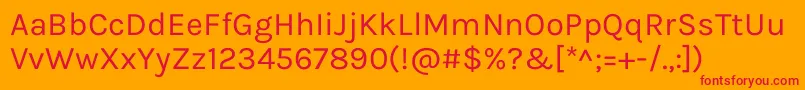 フォントKarlaRegular – オレンジの背景に赤い文字