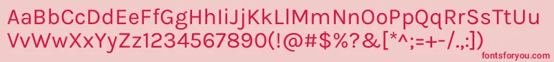フォントKarlaRegular – ピンクの背景に赤い文字