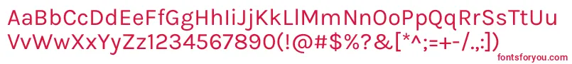 KarlaRegular Font – Red Fonts on White Background