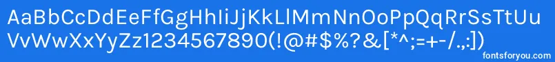 KarlaRegular Font – White Fonts on Blue Background