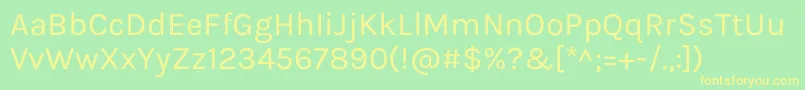 KarlaRegular Font – Yellow Fonts on Green Background