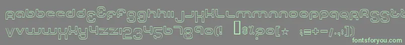 フォントTechFontOutline – 灰色の背景に緑のフォント