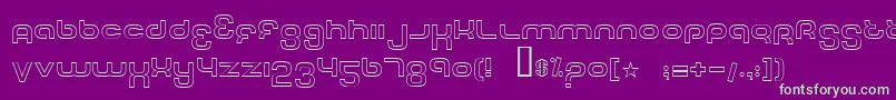 TechFontOutline-fontti – vihreät fontit violetilla taustalla