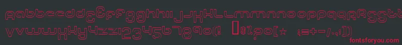 フォントTechFontOutline – 黒い背景に赤い文字