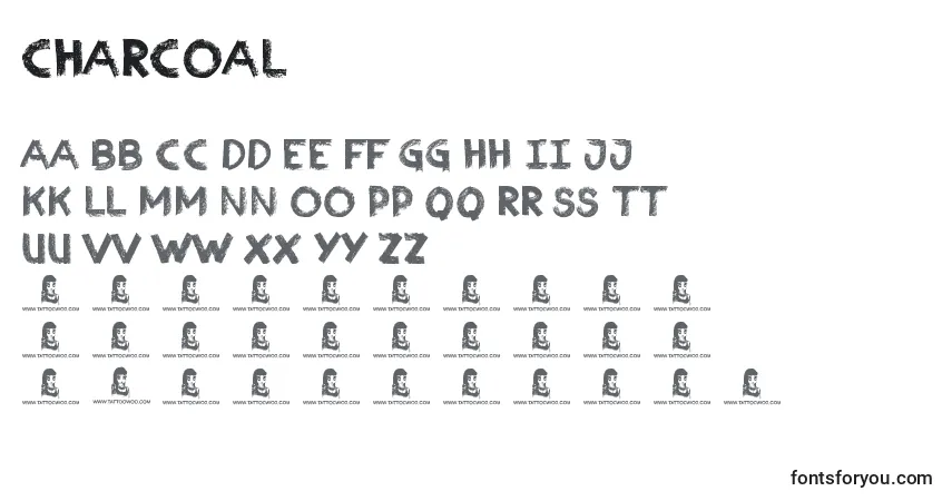 Schriftart Charcoal – Alphabet, Zahlen, spezielle Symbole