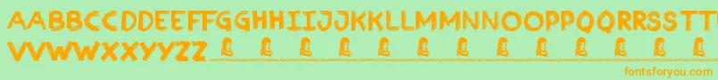 Charcoal Font – Orange Fonts on Green Background