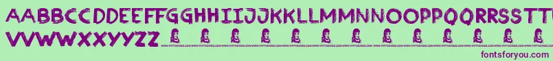 Charcoal Font – Purple Fonts on Green Background