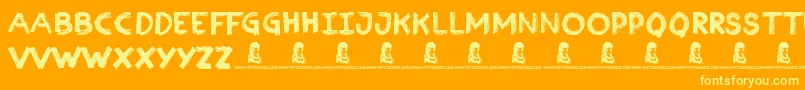 Charcoal Font – Yellow Fonts on Orange Background
