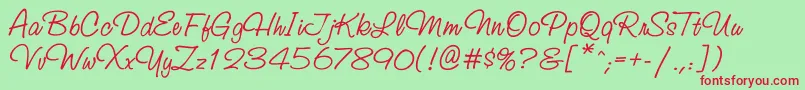 Studioscriptett Font – Red Fonts on Green Background