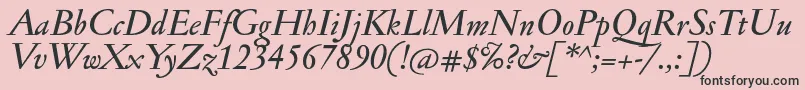 JannonmedItalic Font – Black Fonts on Pink Background