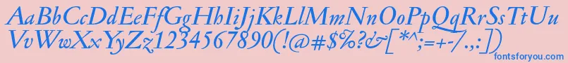 JannonmedItalic Font – Blue Fonts on Pink Background