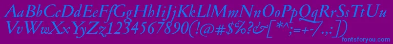 JannonmedItalic Font – Blue Fonts on Purple Background