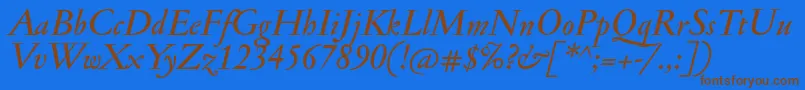 JannonmedItalic Font – Brown Fonts on Blue Background