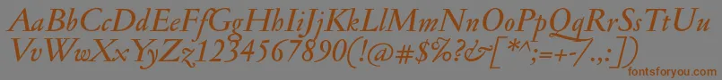 JannonmedItalic Font – Brown Fonts on Gray Background