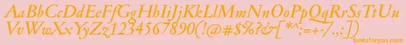 JannonmedItalic Font – Orange Fonts on Pink Background