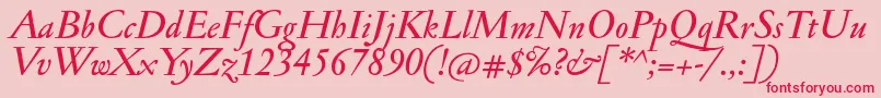 JannonmedItalic Font – Red Fonts on Pink Background