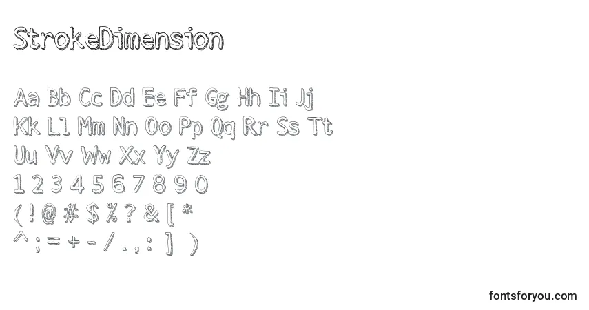 A fonte StrokeDimension – alfabeto, números, caracteres especiais