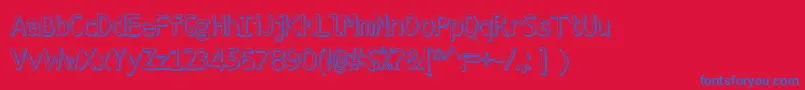 StrokeDimension-Schriftart – Blaue Schriften auf rotem Hintergrund