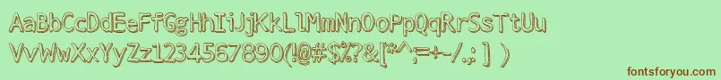 StrokeDimension Font – Brown Fonts on Green Background