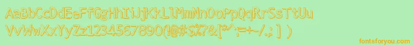 StrokeDimension Font – Orange Fonts on Green Background