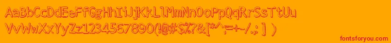 StrokeDimension Font – Red Fonts on Orange Background