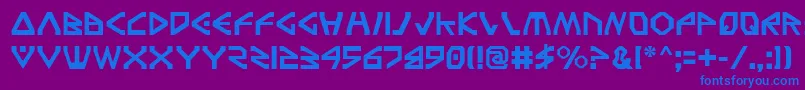 Tfv2-Schriftart – Blaue Schriften auf violettem Hintergrund
