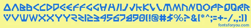 Tfv2 Font – Blue Fonts on Yellow Background