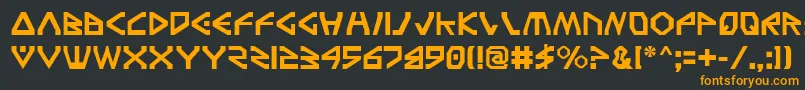 フォントTfv2 – 黒い背景にオレンジの文字