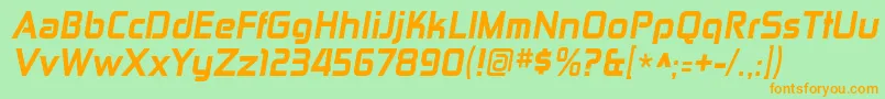 ZektonhvItalic Font – Orange Fonts on Green Background
