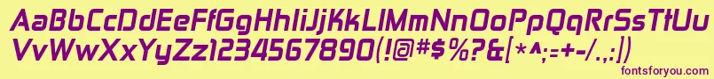 ZektonhvItalic Font – Purple Fonts on Yellow Background