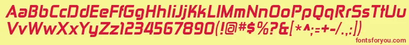 ZektonhvItalic Font – Red Fonts on Yellow Background