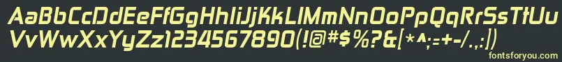 ZektonhvItalic Font – Yellow Fonts on Black Background